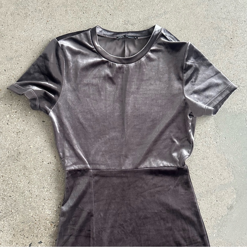 Zara silver midi dress